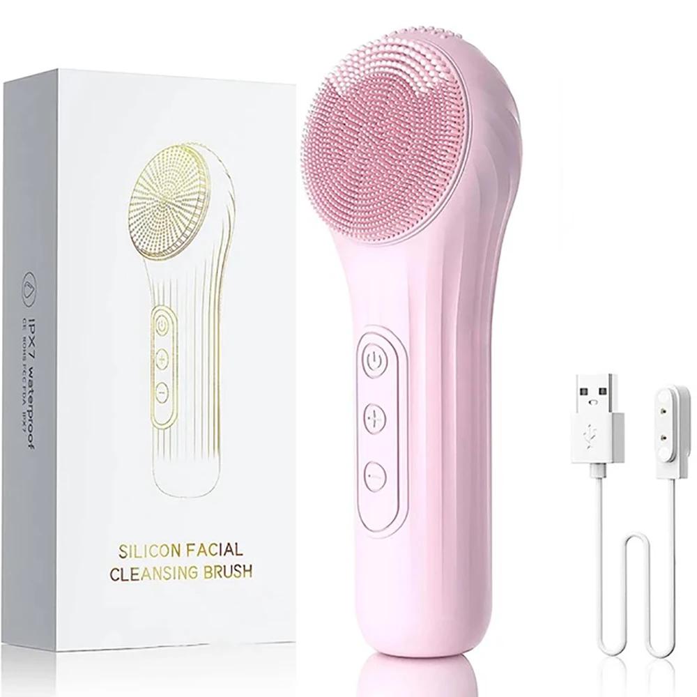 Sonic Facial Cleansing Brush Waterproof Electric Facial Cleaner Deep Cleaning Exfoliating Vibrating Rechargeable Face Cleanser