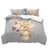 Fashion Home Bedding Quilt Cover Bedroom Home Quilt Cover Pillowcase 3D Printed Animal Quilt Cover Set Deer Motif Bedroom Bedding