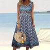 Summer Women's Sleeveless Hooded Vest Printed Casual Dress