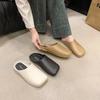 Baotou Slippers Female Students Wear New Simple and Fashionable Versatile Leather Pattern One Pedal Lazy Cool Slippers Female