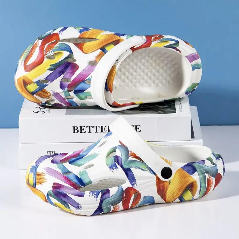 Outdoor Slippers For Men Slip-resistant Beach Sandals Man Comfortable Cheap Korean Style Casual 2024 Style Elegant Eva Shoes