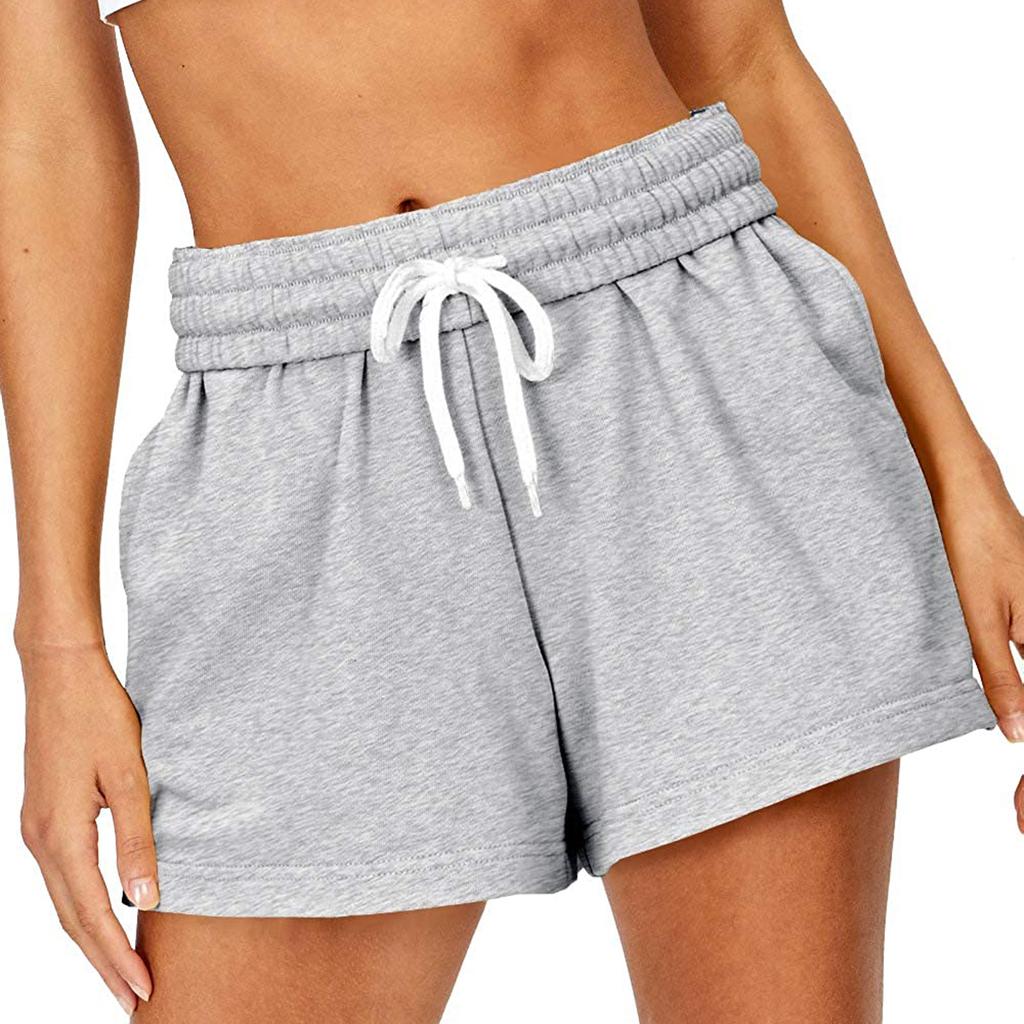 Женские шорты, повседневные летние удобные спортивные шорты на шнурке, эластичные шорты для бега