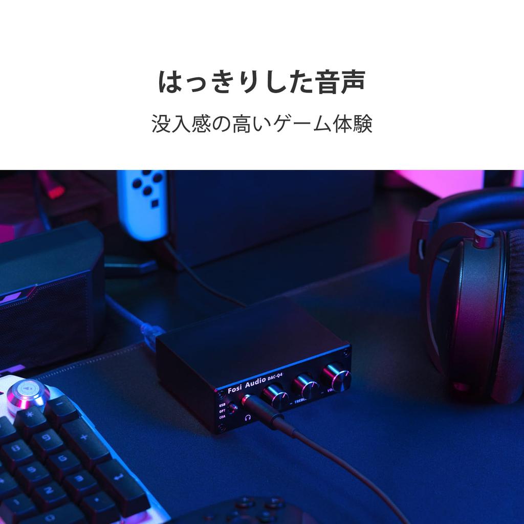 Fosi Audio Q4 DAC Headphone Amplifier Small Mini Stereo Optical Digital Compact Duck Headphone Amplifier 192KHz Input Compatible with Compatible with