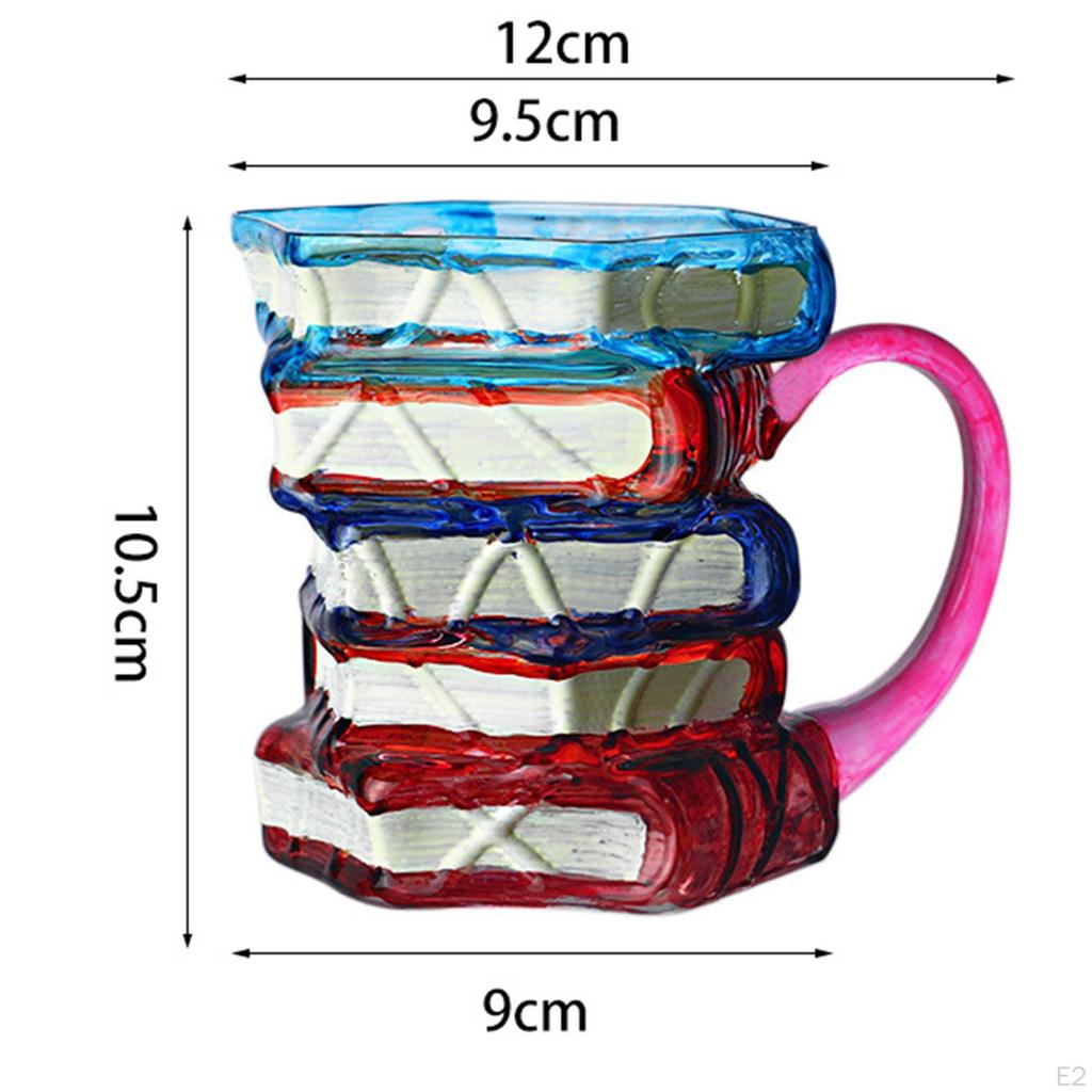 Books Stack Coffee Cup Accessories Colorful Reading Bookish Items Supplies for Book Lovers Writer