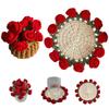 Crochet Coaster Creative Crochet Round Coasters Reusable Coaster Gift Crochet Decoration Weddin A0R9