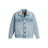 Levis Loose Solid Color Pointed Collar Single Breasted Long Sleeve Jacket Men Jackets Blue A5782-0002