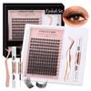 Diy Segmented Single Cluster Of Hair 8-16Mm Simulated Eyelashes With Glue Tweezers Set
