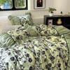 French Retro Light Luxury Washed Cotton Four Piece Set Bedroom Lace Duvet Set Single Bedding Set Dormitory Bed Linen