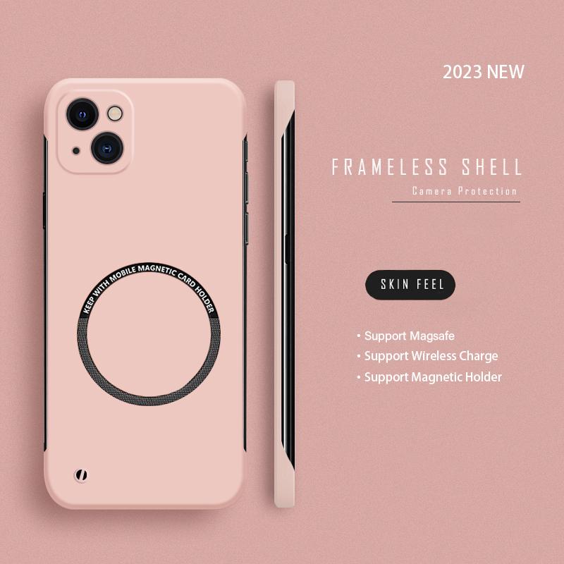 Ultra Thin Hard PC For Magsafe Frameless Magnetic Phone Case For iPhone 14 11 12 13 Pro Mini XR XS Max X 7 8 14 Plus SE Wireless Charging Cover