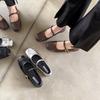 Mary Jane Shallow Single Shoes Women's Spring and Summer 2025 New Korean Version Versatile Square Head Flat Bottom Soft Sole Doudou Shoes Women