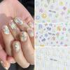Белый полевой цветок с тиснением, рельефный дизайн ногтей, декоративная наклейка, 3D-наклейки для маникюра