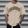 Summer Fashion Heavyweight Retro Men's English Letters 100% Cotton Printed Round Neck High-quality Casual Fitness Street T-shirt
