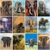 Diy Elephant 5D Diamond Painting Full Round Drill Cross Stitch Animal Diamond Embroidery Rhinestone Home Decor Wall Art Gift