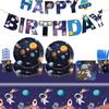 Starry Sky Birthday Party Set: Plates, Napkins, Cups & Cake Toppers