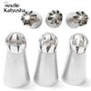 3Pcs Stainless Steel Ball Torch Nozzles DIY Flower Fondant Icing Piping Tips Cake Decoration