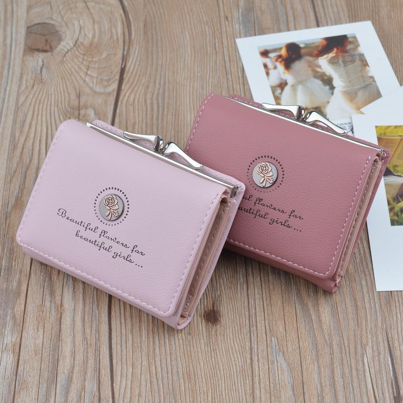 Leather Women Wallets Hasp Small Wallets Female Short Coin Purses Money Credit Card Holders Clutch Bags