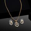 Fashion and Trendy Gold Plated Zircon Necklace Set for Women/Girls