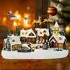 Lighted Xmas Snow Village House Collectable Building Christmas Decorations Light Up Music