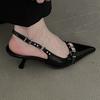 Fashion Pointed Toe Women Sandals Summer Mid Heels Fashion Shoes Dress Elegant Woman Pumps 2025 Trend Heeled Shoes Sexy Mujer Zapatos
