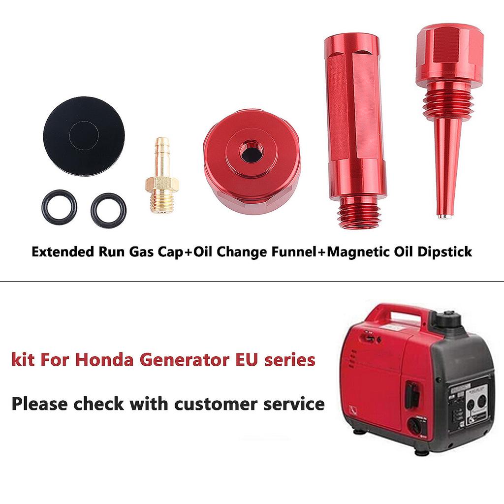 Upgraded Extended Run Brass Hose Fitting Gas Cap Change Funnel Magnetic Oil Dipstick Aluminum Generator Parts- 55201