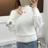 Autumn Winter Woman Sweaters Turtleneck Sweater Female Slim Pullover Jumper Embroidery Knitted Sweater Fashion Casual Top