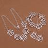 High Quality Square Thread Geometric Water Drop Earrings Bracelet Necklace Fashion Sterling Silver Jewelry Set