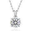 Necklace for Single D Color Sparkling 925 Gift Box Birthday Gift Accessories KRKC&CO Women, Diamond, Moissanite, 1.0 Carat, & VVS1, 4-Prong Jewelry,