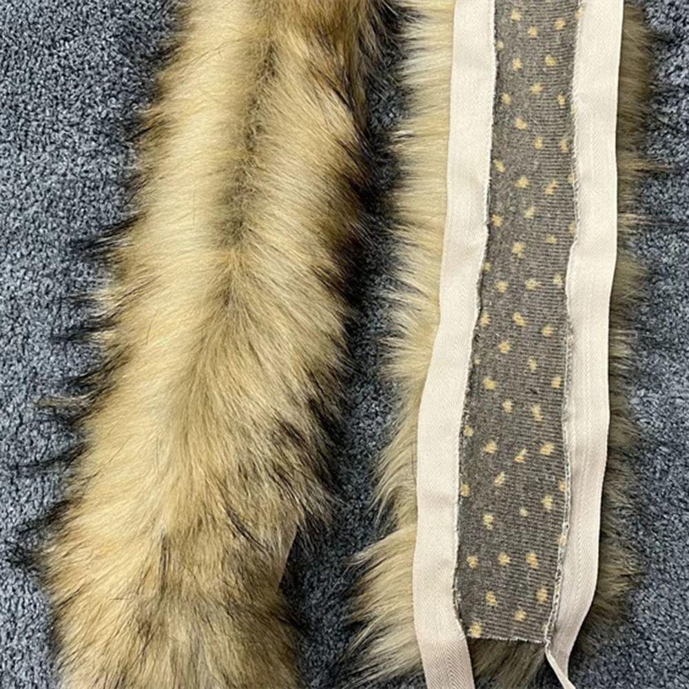 1M Fluffy Trim Imitation Raccoon Artificial Fur Stripe Decoration New Big Fur Collar