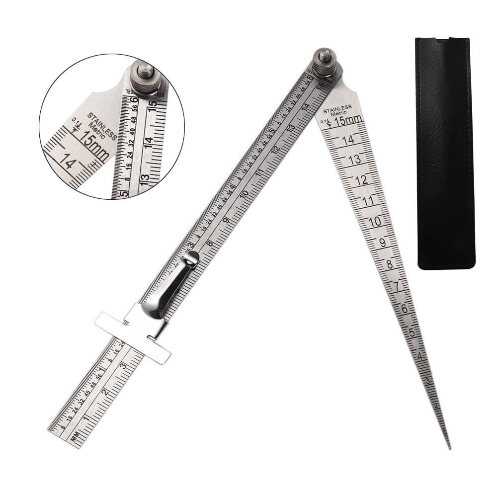 Feeler Gauge Stainless Steel Gap Gauge Depth Ruler Taper Welding Gauge Tapered Ruler Measuring Tool