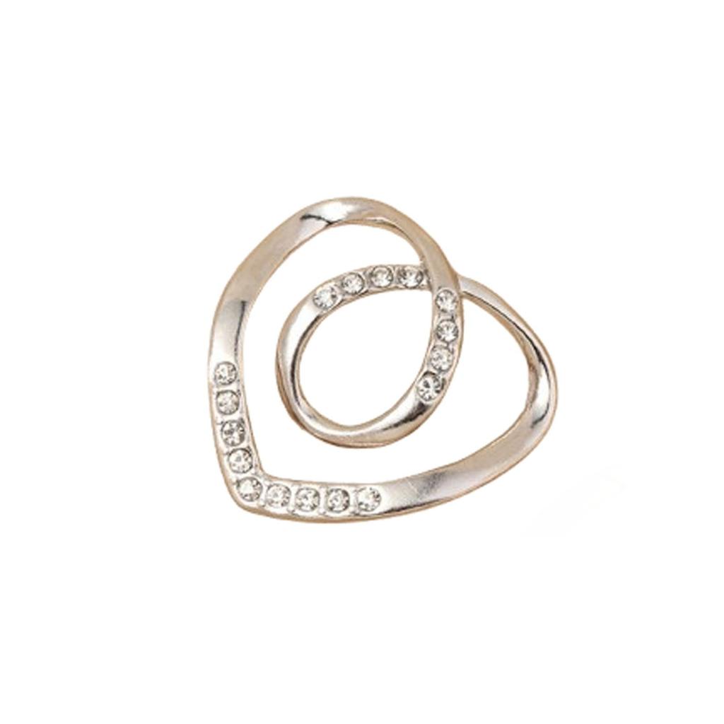 Corner Knot Buckle Heart Diamond Buckle Silk Scarf Buckle Versatile Fixed Shirt Hem T-shirt Decoration