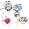 18Pcs/Set Photo Props Kids Happy Birthday Party Decorations Supplies Baby Boy Girl Adult