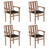 Day and Night - Day and Night Stackable Garden Chairs 4 Units Solid Teak Wood with Cushions