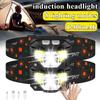 1200mAh Ultra Bright LED Rechargeable Headlight with Motion Sensor and 8 Lighting Modes Suitable for Outdoor Camping, Running, and Fishing