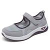 Women's Breathable Mesh Walking Shoes, Solid Color Hook and Loop Sneakers, Women's Footwear