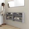 VidaXL Wall-mounted Shoe Cabinets 2 Pcs Concrete Grey 80x18x60 Cm