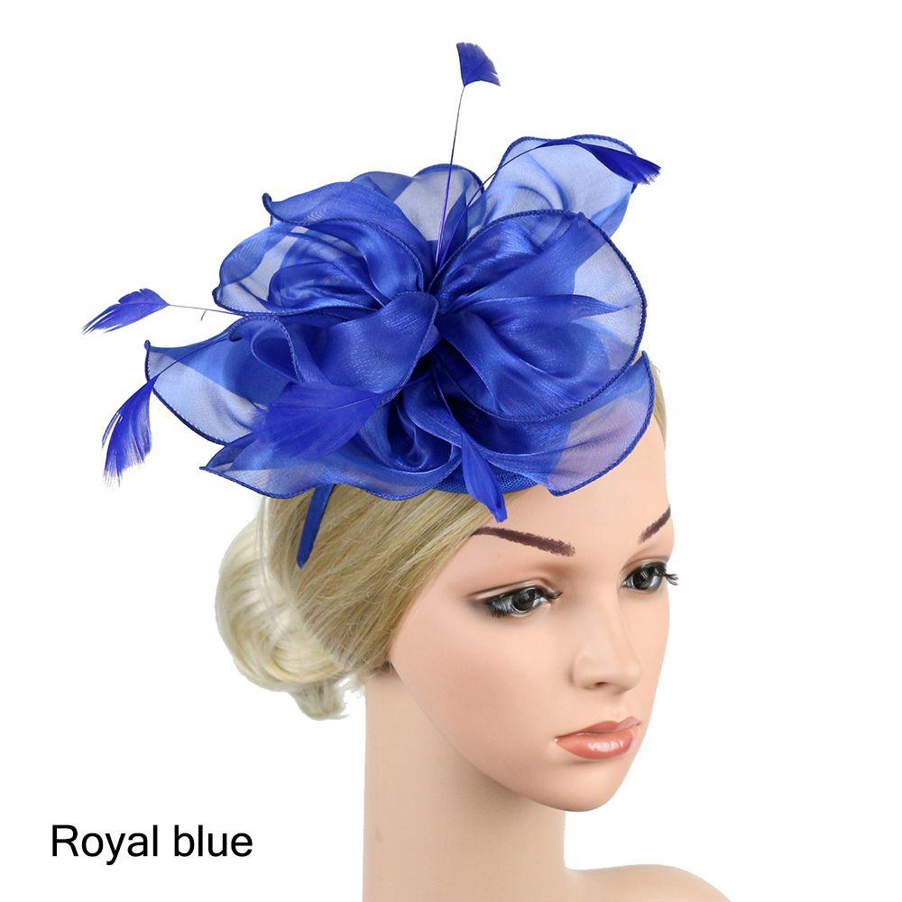 Hat Royal Ascot Race Wedding Fascinator Hats Headwear Cocktail Tea Party Feather Flower Headband
