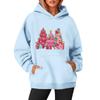 Women's Sweatshirts O-neck Long Sleeve Christmas Printed Top Solid Color Hoodie
