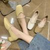 2025 Summer New Internet Celebrity Shallow Mouth Evening Wind Pearl Single Shoes Women's Spring and Autumn Versatile Low Heel Flat Beanie Shoes