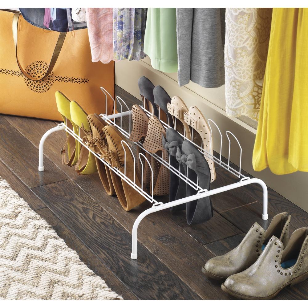 9 Pair Freestanding Shoe Rack Portable Metal Shoe Organizer Compact Storage Solution Bedroom Closet Entryway Modern Home Decor