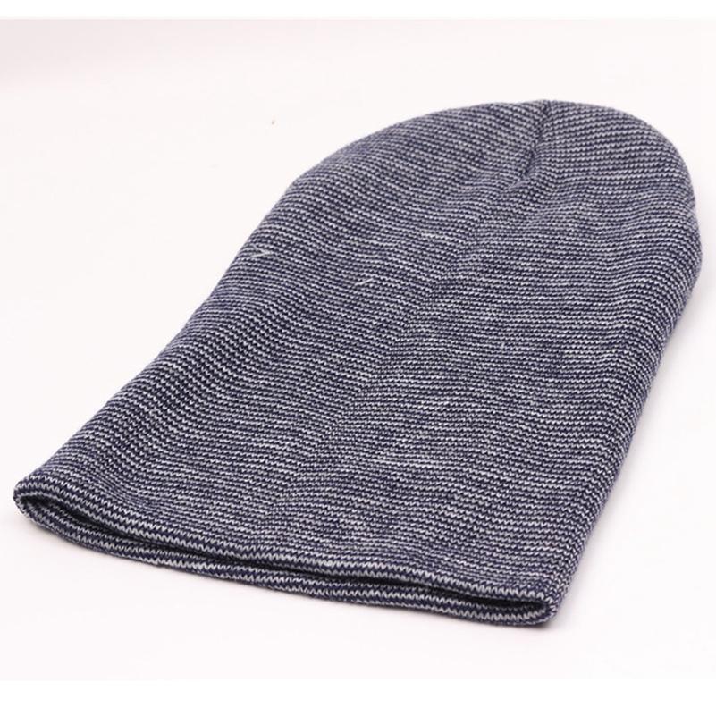 Casual Beanies Warm Stripes Knitted Femme Autumn Winter Unisex Caps