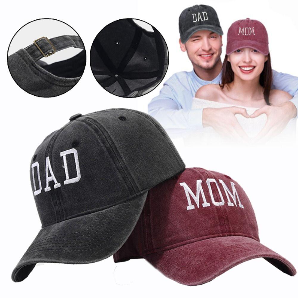 Vintage DAD MOM Embroidery Baseball Caps Adjustable Baseball Hats Men Women Distressed Faded Cap