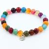 Stones and Minerals. Multicolored Ribbon Agate Pearl Bracelet 8 Mm. Made In France. Customizable Size.