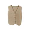 French Temperament V-Neck Single Breasted Sleeveless Casual Knitted Vest For Women