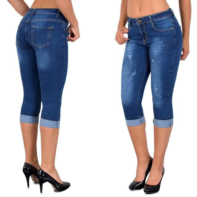 Women Jeans High Waist Jeans High Elastic Plus Size Stretch Jeans Washed Denim Skinny Pencil Pants