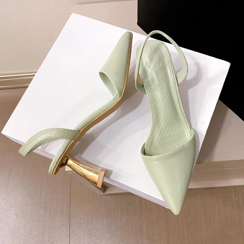 Hot Sale Shoes Female Women's High Heels Summer Party Pumps Solid Color Women Slip-on Pointed Toe Closed Toe Shoes