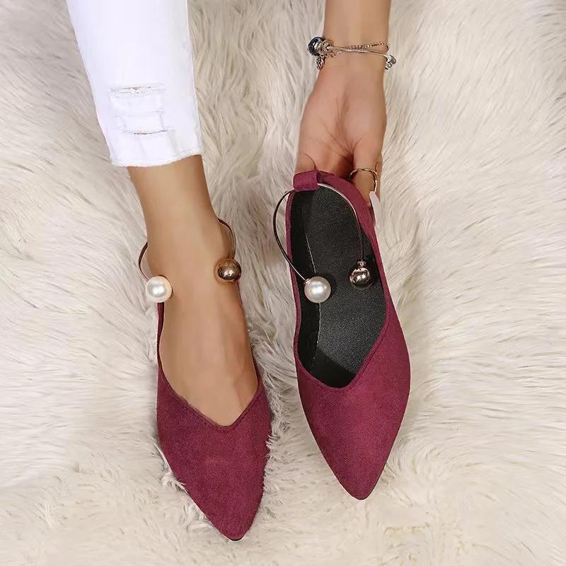 Women's Flat Shoes Pointed Leopard Print Shoes Breathable Slip-on Pearl Flat Outdoor Casual Womens Shoes Women's Loafers