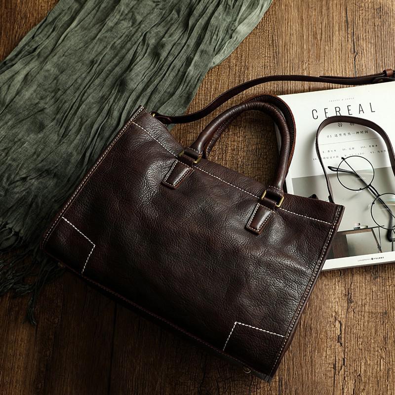 Johnature Genuine Leather Large Handbag Women Bag Natural Soft Cowhide Casual Tote Solid Color Simple Shoulder Bags