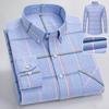 New Men's Plaid Shirts Long Sleeve Casual Office Pure Cotton Oxford Easy Care Fashion Youngster