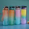 Gradient Color Space Cup, Large Capacity with Handle, Flip Lid, Straw; Portable Outdoor Fitness Sports Water Bottle.