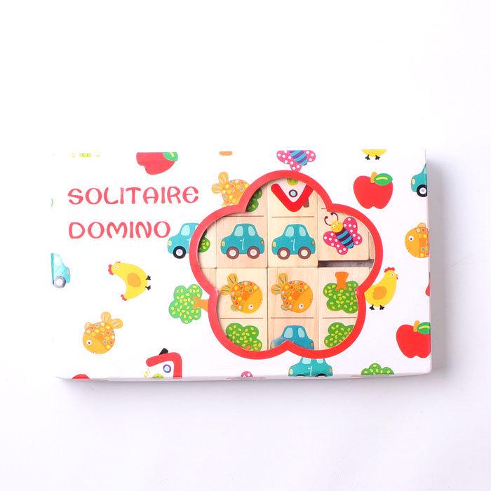 Children's Educational Wooden Idiom Domino Puzzle Set